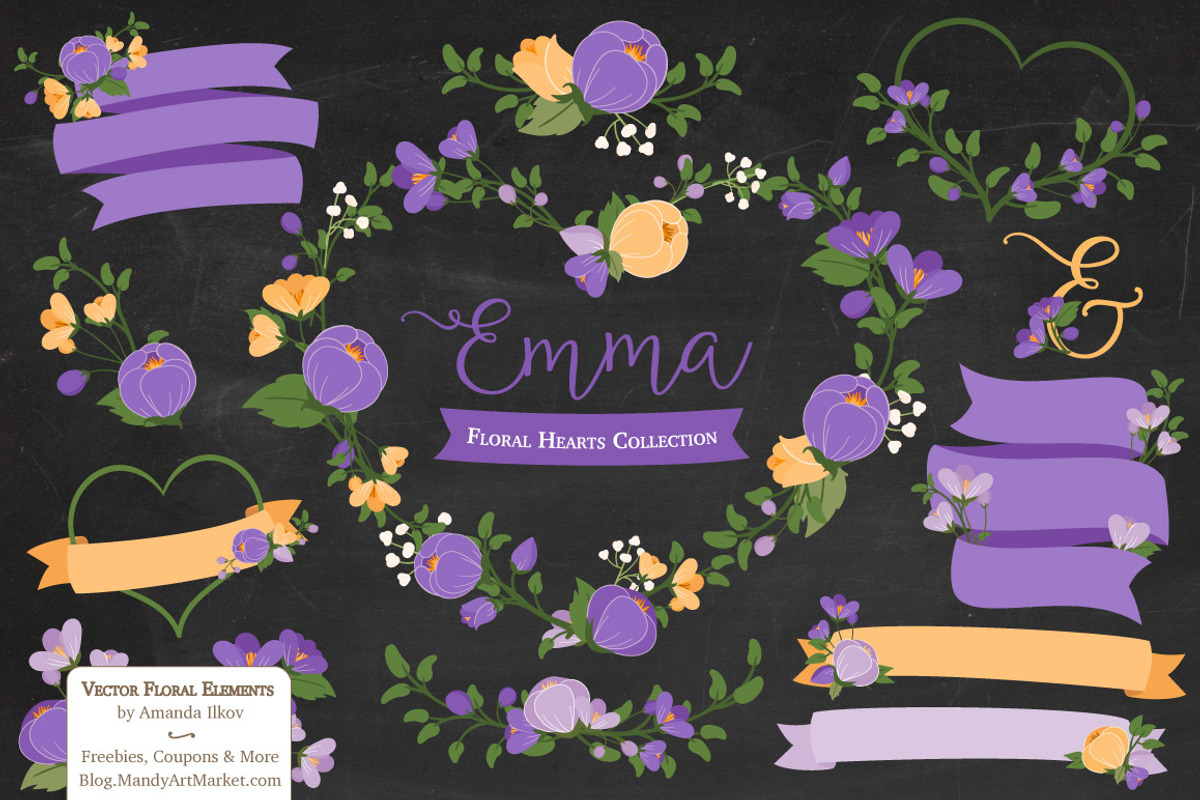Vector Floral Heart in Crocus, an Illustration by Amanda Ilkov (Photo 2 of 5)