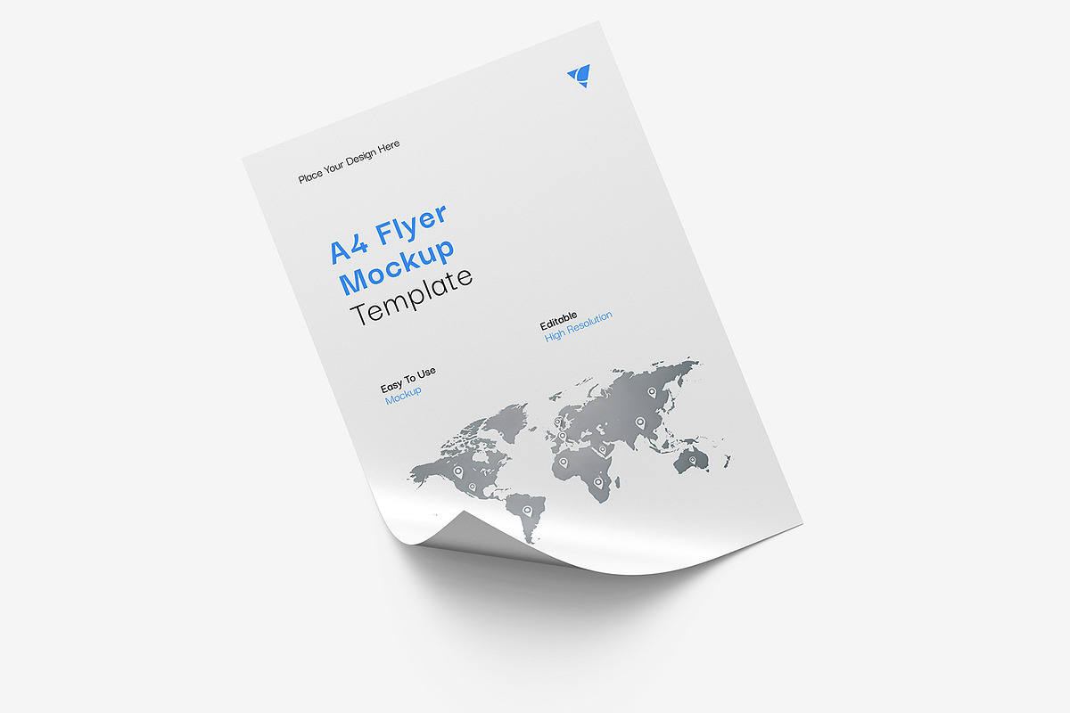 A4 Flyer Mockup Template, an Advertising Mockup by graphypix (Photo 6 of 16)