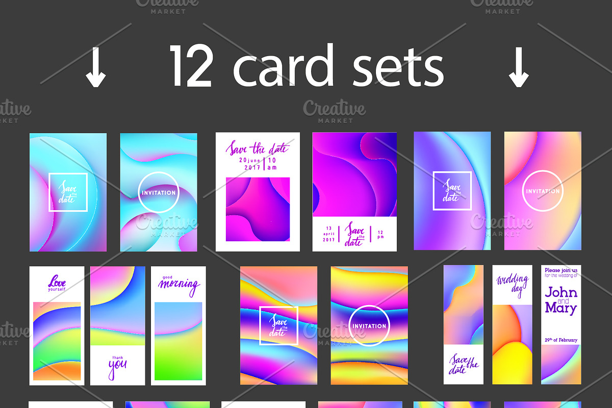 12 neon compositions + cards, a Texture Graphic by pixelwerk (Photo 3 of 3)