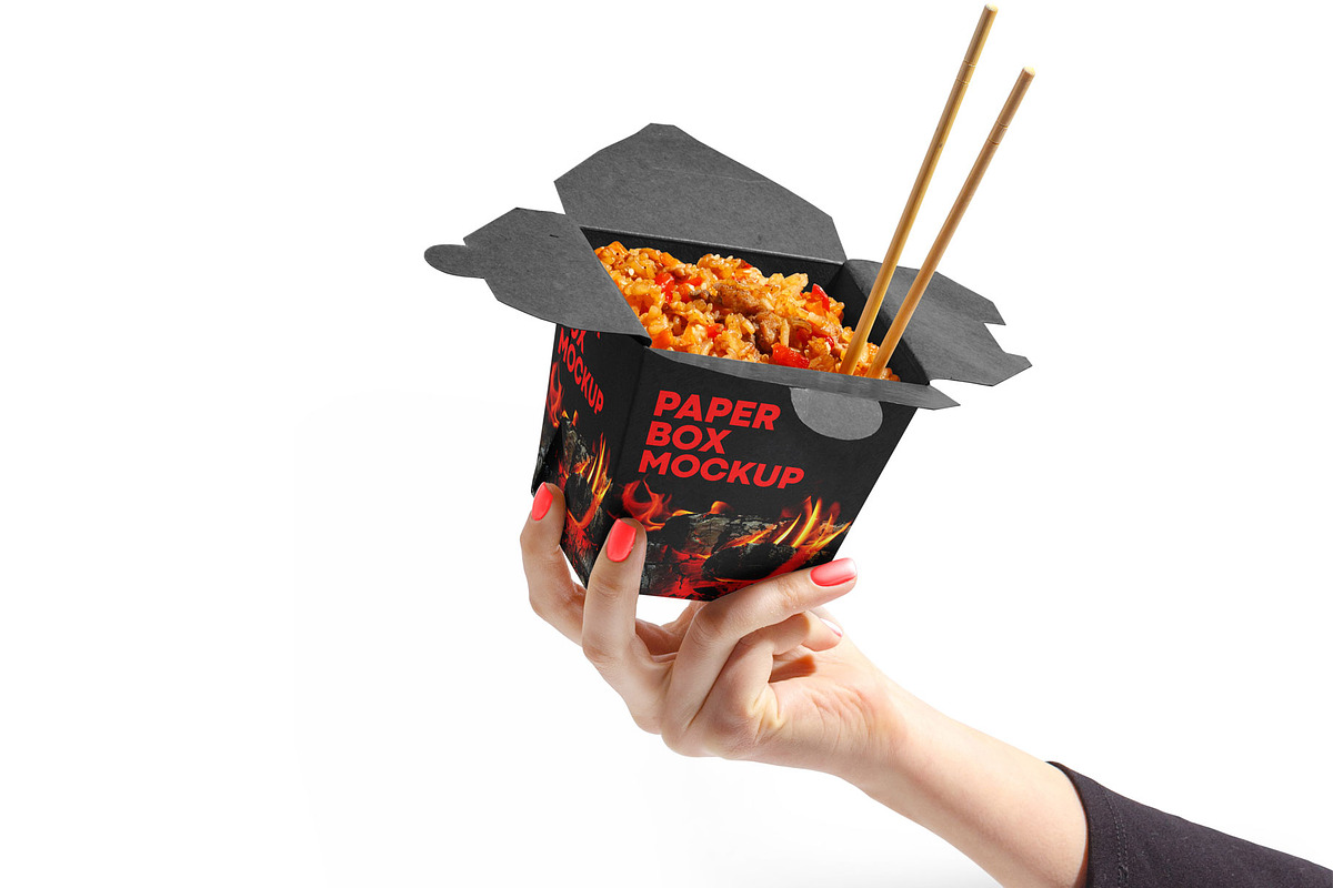 Matte Paper Noodles Box Mockup, a Packaging Mockup by Green Art (Photo 1 of 5)
