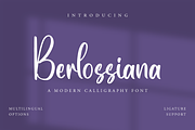 Berlossiana Font, a Script Font by Fatmawati (Thumbnail 1 of 12)