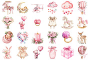 Pink Baby Shower Clipart, a Seasonal Illustration by designcity5 (Thumbnail 2 of 5)