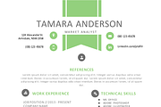Green ribbon resume for Word, a Resume Template by Inkpower (Thumbnail 3 of 4)