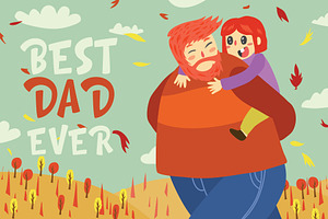 Best Dad Ever - Vector Illustration