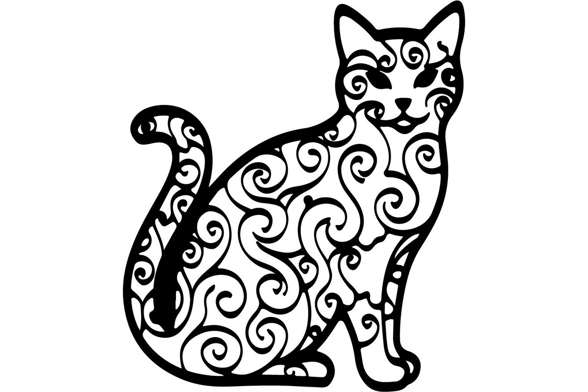 Cute Cat Silhouette Vector Mega, an Animal Illustration by Designer_Momina (Photo 20 of 31)
