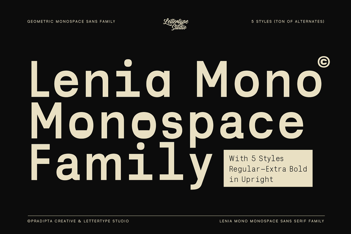 Lenia Mono | Intro 50% OFF, a Sans Serif Font by Lettertype Studio (Photo 1 of 14)