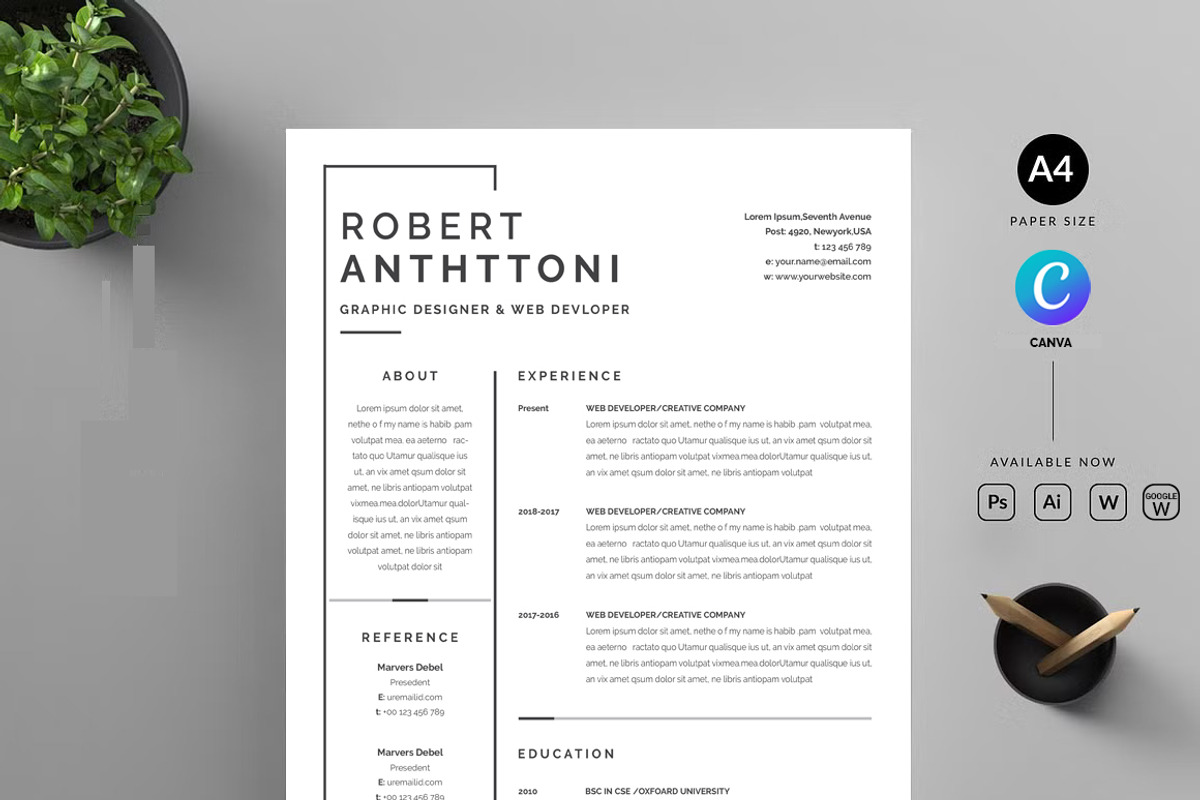 ATS Friendly resume, a Resume Template by Blackcloud_Creations (Photo 1 of 8)