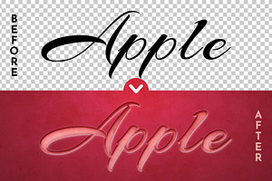 Cut Apple - Editable Text Effect