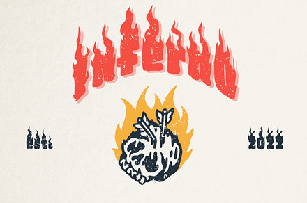 Inferno font pack w/ fire elements