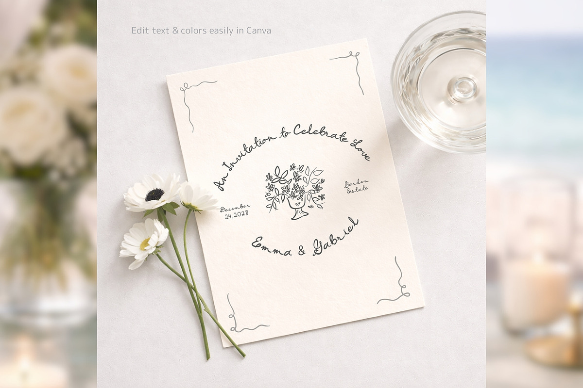HandDrawn QR Invite Canva bd001, an Invitation Template by TyphoonStudio (Photo 4 of 10)