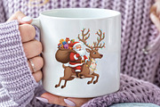 Santa Deer Hunting Christmas PNG, an Illustration by CraftArtStudio (Thumbnail 3 of 4)