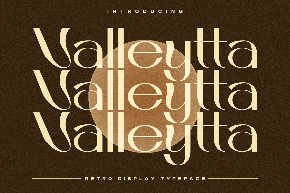 Valleytta Retro Display Typeface, a Sans Serif Font by Guna Studio (Photo 1 of 15)