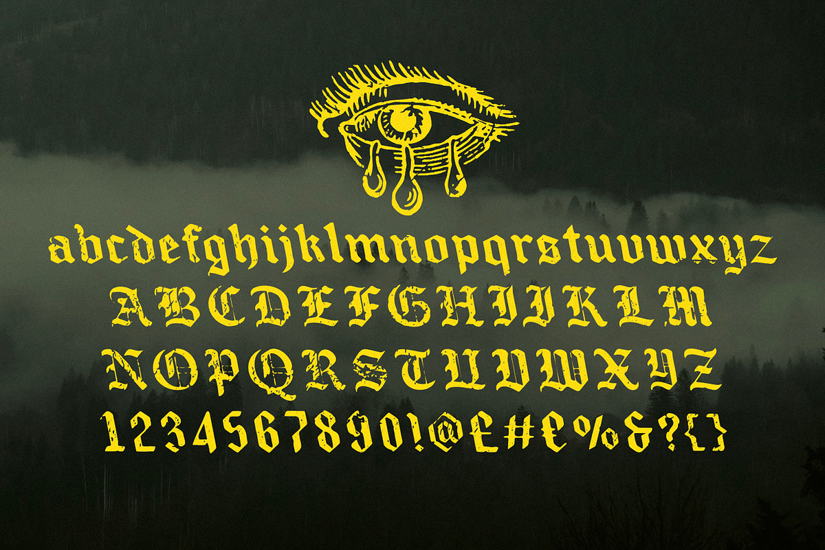 Willld | Distressed Blackletter, a Blackletter Font by Drawwwn (Photo 2 of 13)