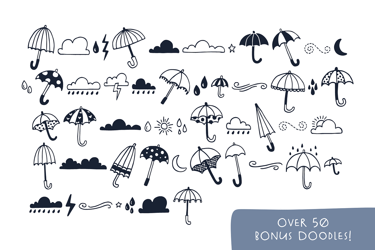 Spring Showers Font + Doodles preview 7