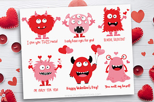 Funny Valentine Monsters, SVG