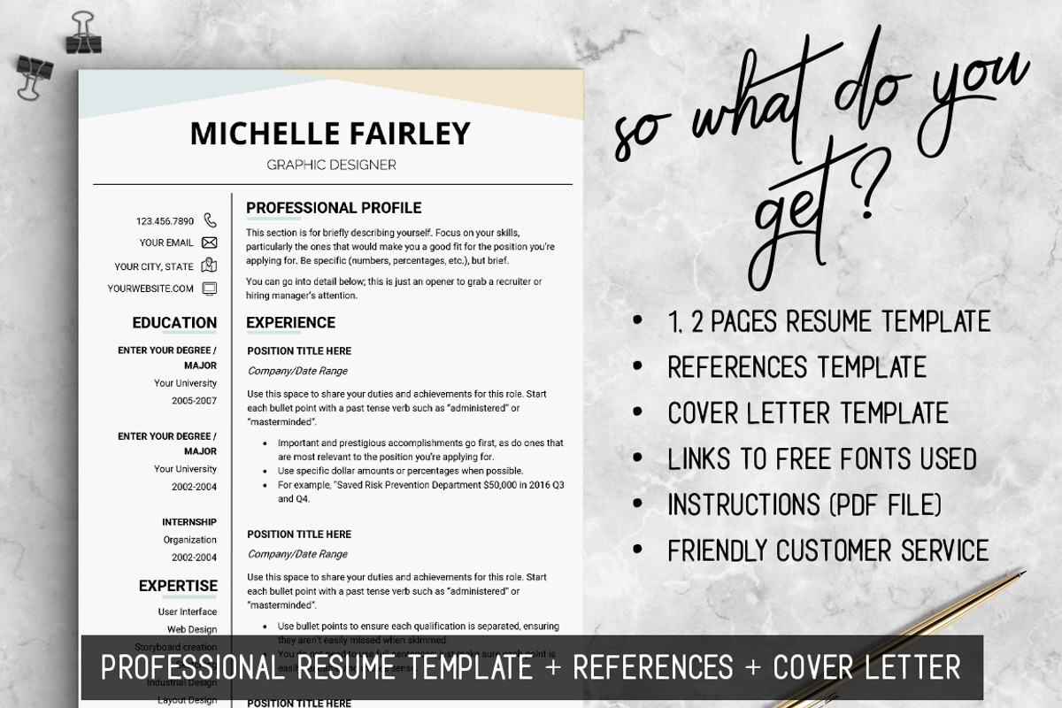 Professional RESUME Template #MF, a Resume Template by LevelUpResume (Photo 3 of 5)