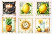 Yellow Summer Postage Stamps Clipart, an Illustration by CreationArt (Thumbnail 3 of 5)