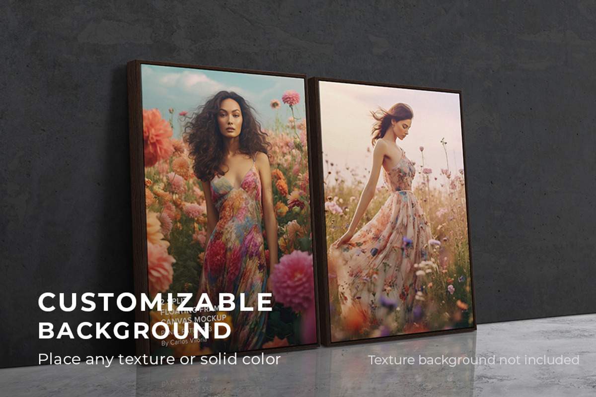 2 Floating Frame Canvas Mockup R-2x3, a Merchandise Mockup by Mockups by Carlos Viloria (Photo 4 of 7)