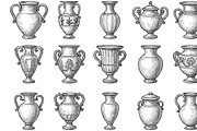 Antique Ceramic Vase Set, an Object Graphic by nikagraphic (Thumbnail 2 of 3)