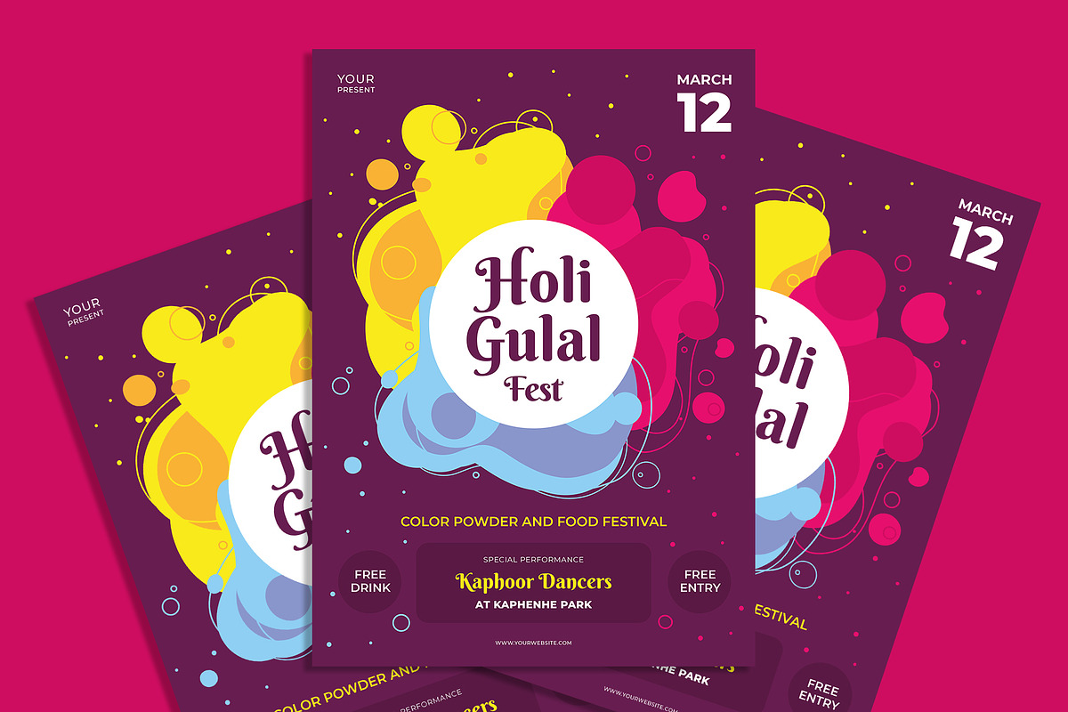 Holi Gulal Fest flyer, a Flyer Template by AdamHasan (Photo 2 of 3)