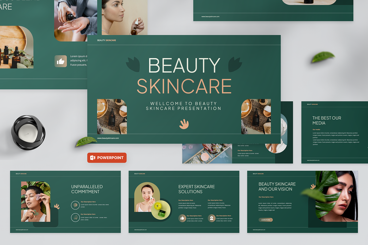 Beauty Skincare PowerPoint, a Presentation Template by Annora Studio (Photo 1 of 8)