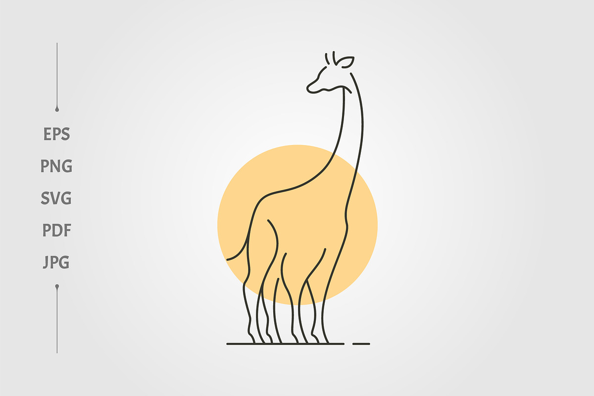 vector of giraffe line art icon logo, a Branding & Logo Template by lawoel
