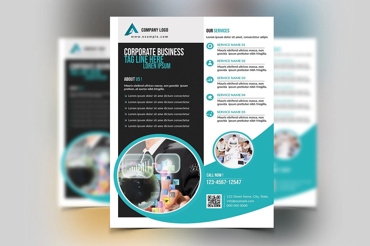 Corporate Flyer Template, a Flyer Template by retrographix (Photo 3 of 3)