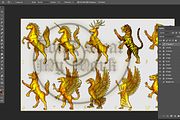 Gold Coat of Arms Creation Kit, a Decorative Illustration by Abysm Internal (Thumbnail 4 of 8)