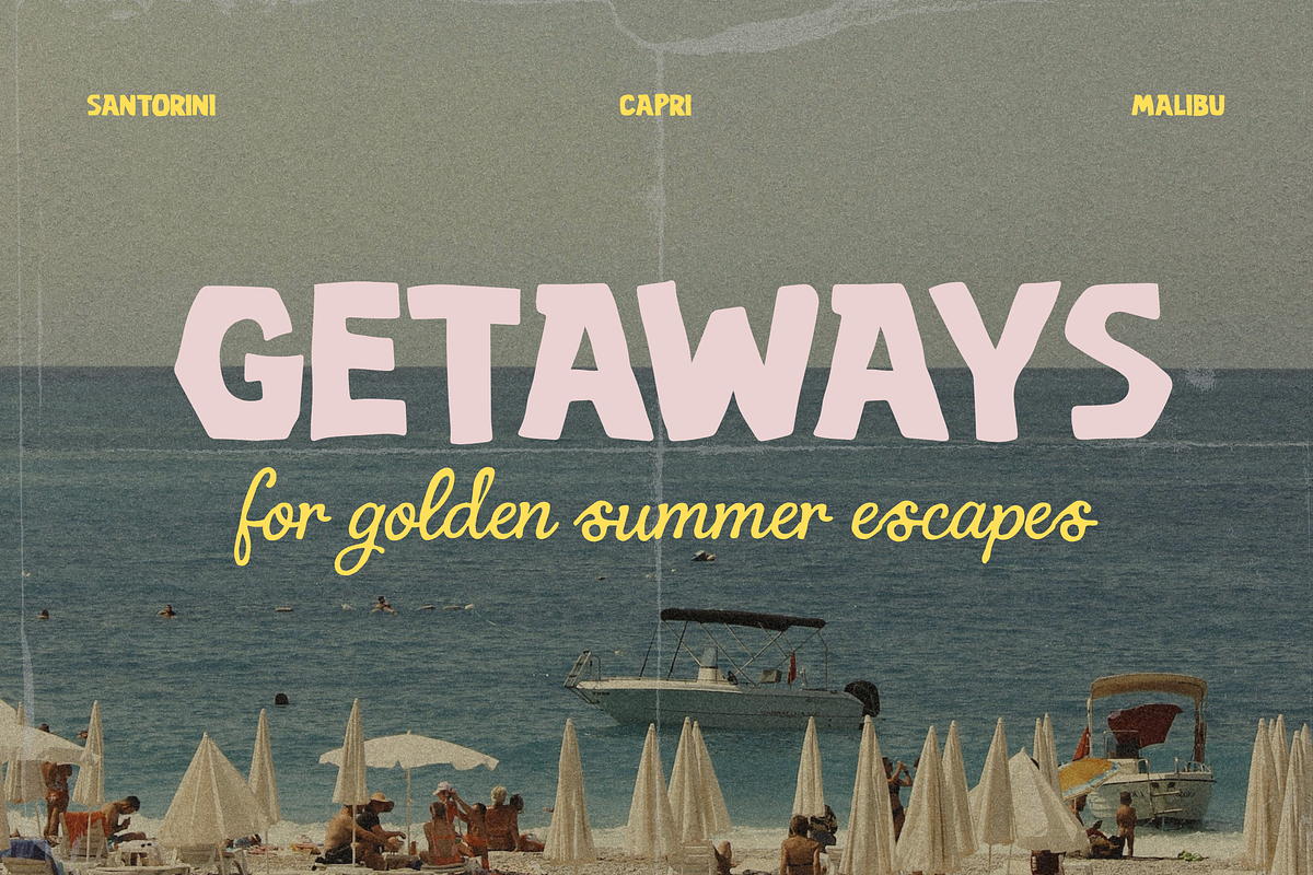 Costa Brisa – Retro Summer Font Duo, a Script Font by Creacy Studio (Photo 3 of 11)