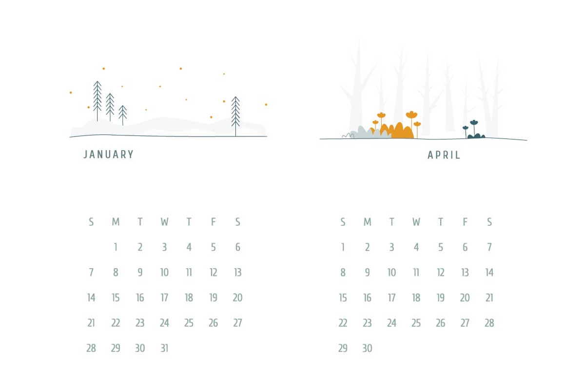 Calendar 2018, a Stationery Template by Derenskaya (Photo 7 of 11)
