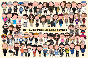 70+ Cute People Characters Set, a Person Illustration by Slavko Kahovsky