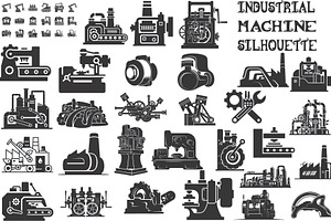 Bold industrial machine silhouette, an Illustration by Amazin_art
