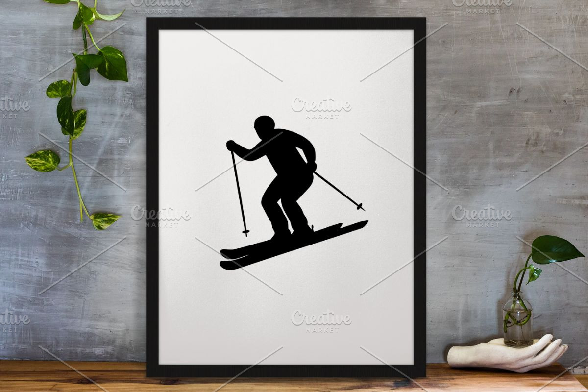 Skiing Silhouette SVG, a Sport Illustration by newminddesign (Photo 3 of 3)