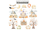 Watercolor Halloween Kids Clipart, an Illustration by CharmClipart (Thumbnail 7 of 8)