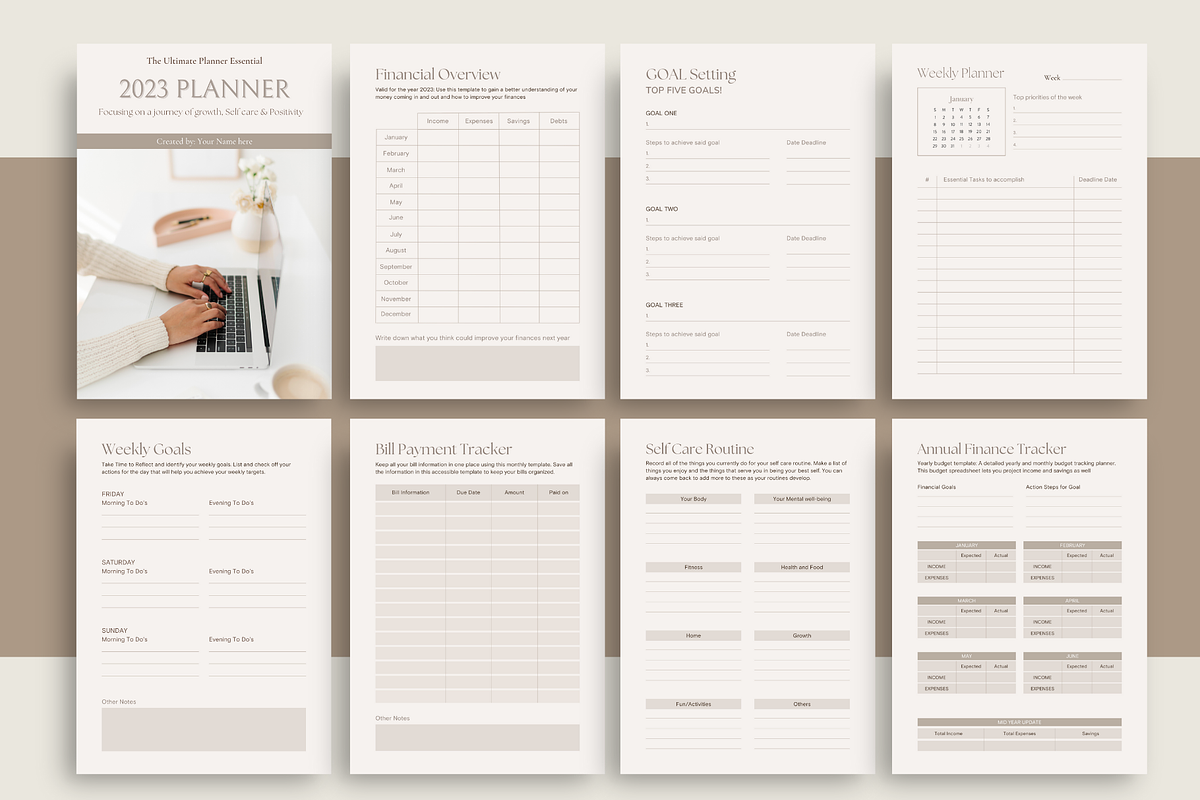 Goal Planner Workbook, Vision board, a Brochure Template by Design Lush Studio (Photo 3 of 7)