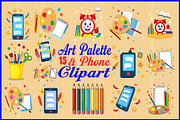 Art Palette & Phone Clipart, an Object Graphic by Designs_River (Thumbnail 1 of 16)