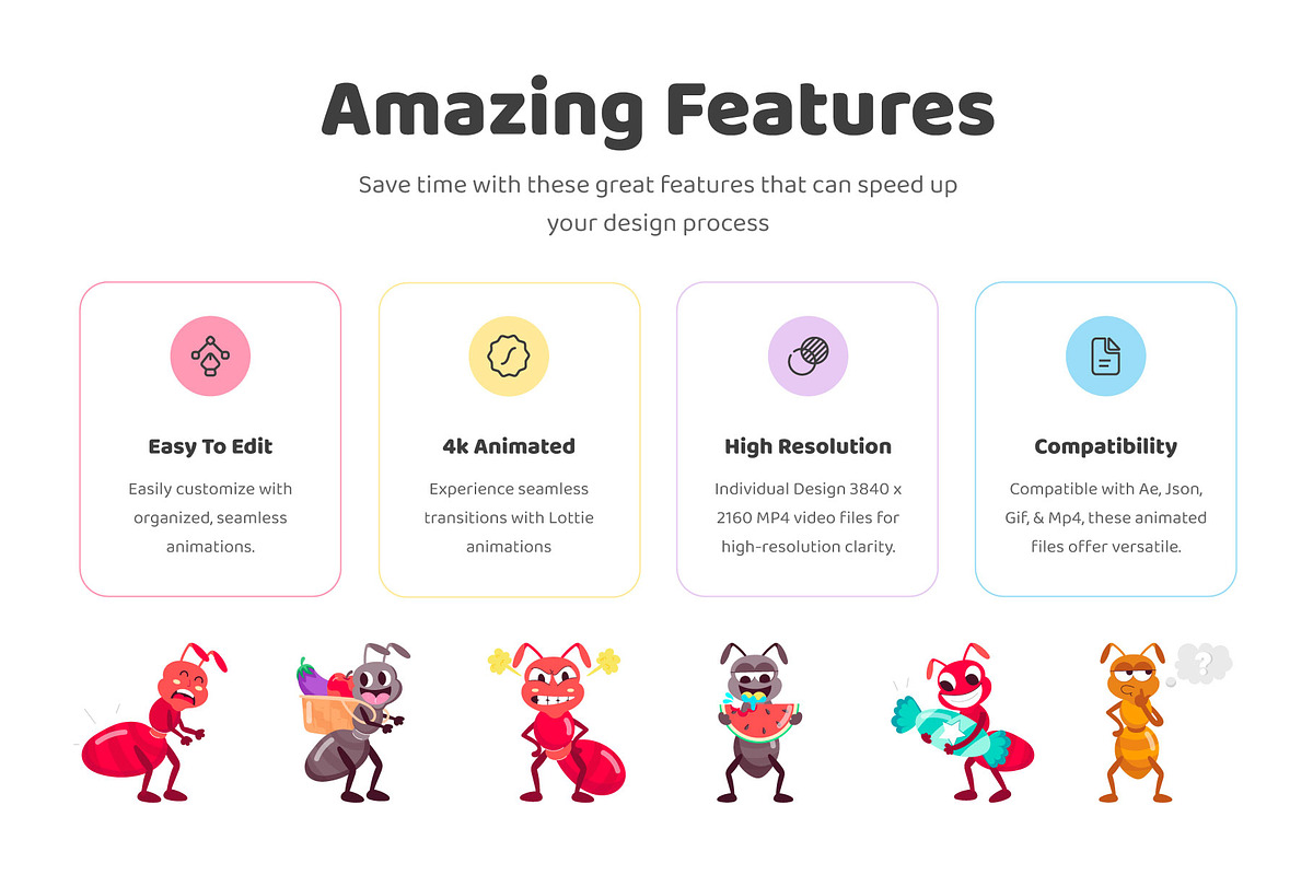 Animated Ant Cartoon Stickers, an Emoji Icon by Vectors Market (Photo 2 of 3)