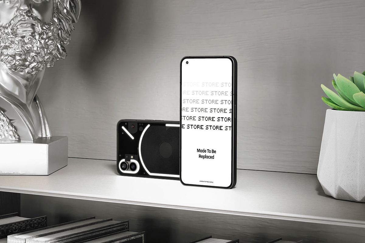 Nothing Phone(1) Realistic 3D MockUp, an Android Mockup by neueworld (Photo 3 of 11)