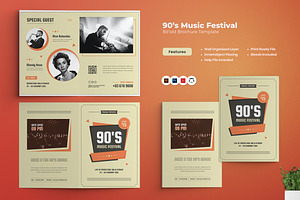 90's Retro Music Bifold Brochure