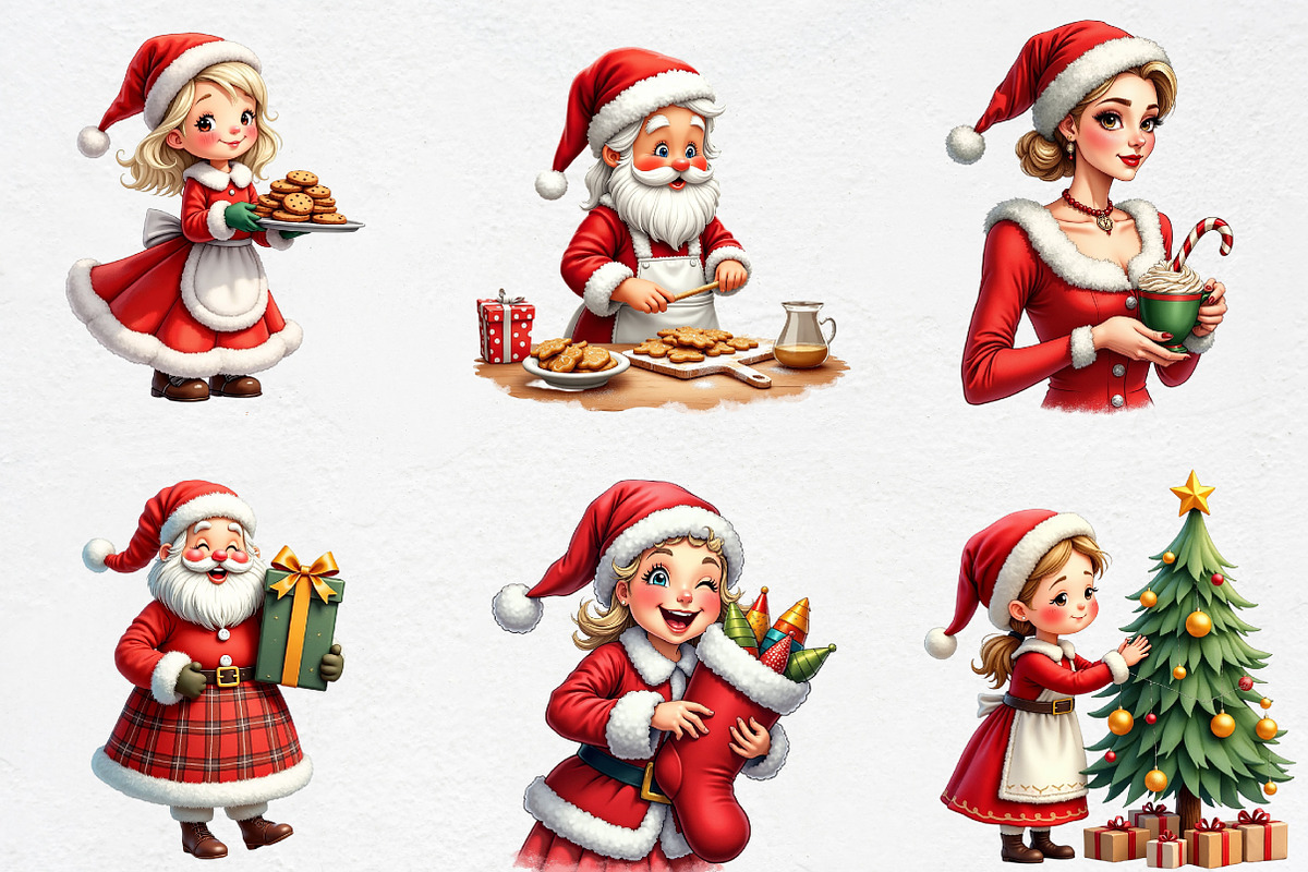 Adorable Watercolor Christmas Mrs. C, an Illustration by CrexoraLab (Photo 2 of 5)