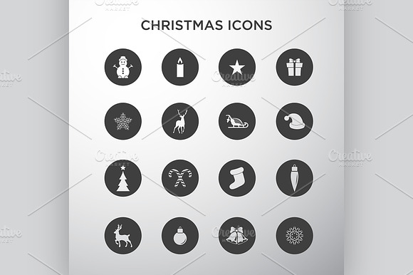 Christmas Icons In Circles