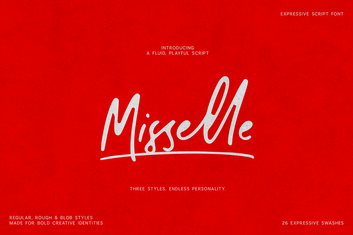 Misselle Expressive Script Font Trio, a Script Font by Only Fonts (Photo 14 of 16)