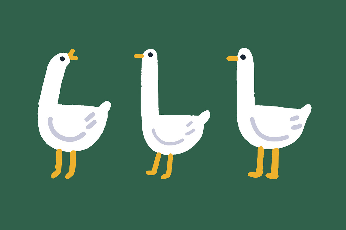 Cute goose. Funny birds, kids set, an Animal Illustration by Good Studio (Photo 3 of 7)