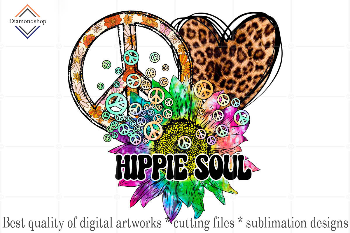 Hippie Sublimation Designs Bundle, an Illustration by DiamondShop (Photo 10 of 11)