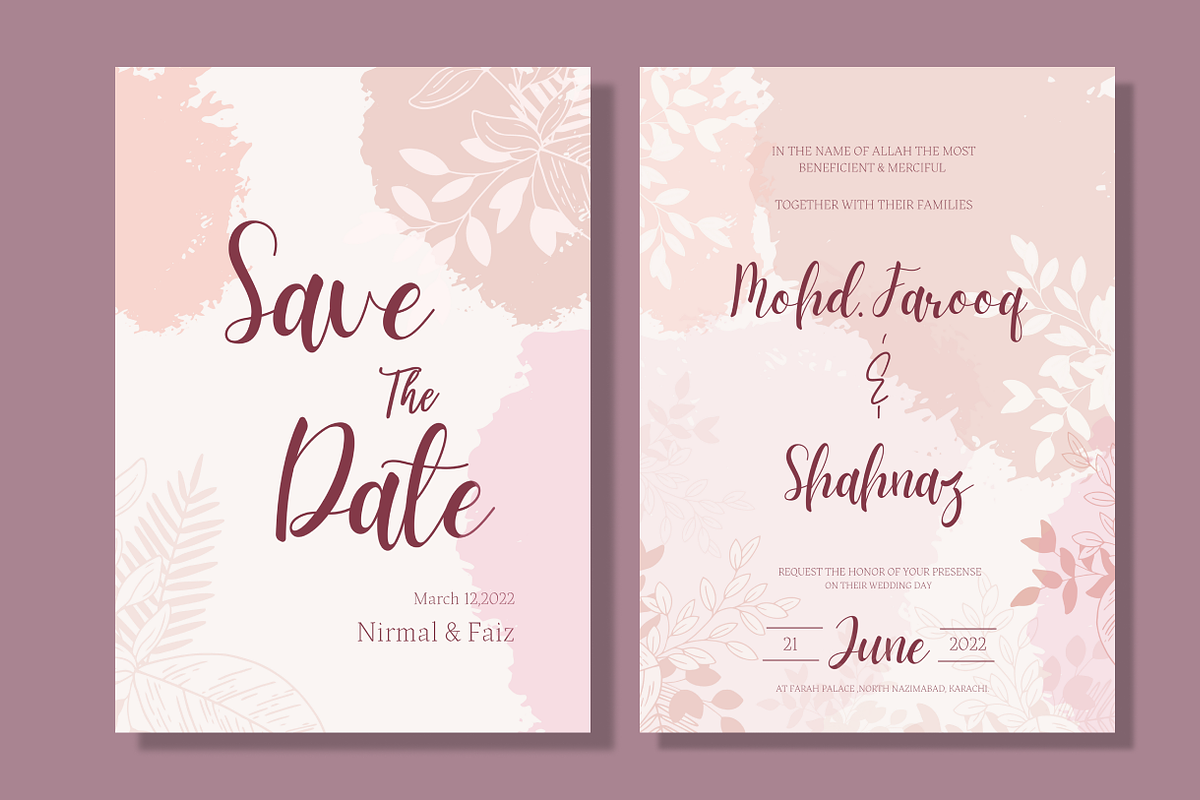 Watercolor Wedding Invitation Design, an Invitation Template by Weddinginvitation by Fati (Photo 1 of 2)
