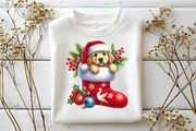 Dog Christmas Stocking Sublimation, an Illustration by DreamArtGraphic (Thumbnail 6 of 6)