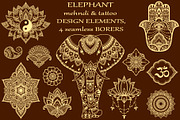 Elephant,decorative elements, a Decorative Illustration by Katika Shop (Thumbnail 4 of 8)