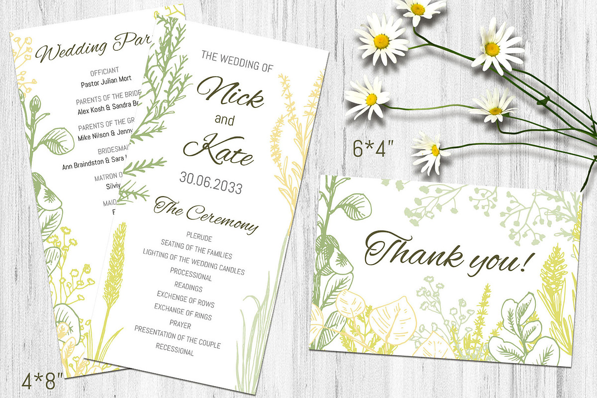 Wedding collection. Green herbs, an Invitation Template by Alena Kaz (Photo 5 of 8)