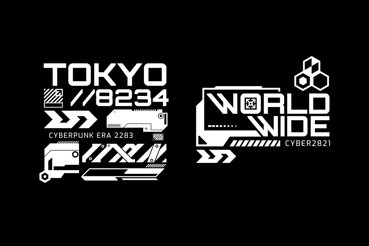 Cyberpunk Sci-Fi HUD Decals Pack, an Object Graphic by Neodivisu (Photo 10 of 10)