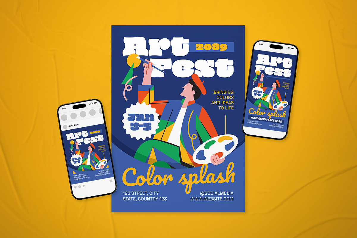 Art Festival Event Flyer Set, a Flyer Template by The Good Store (Photo 1 of 2)